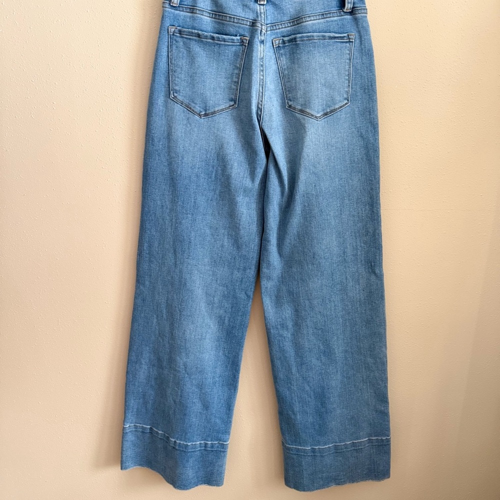 Light Blue Wide Leg Women's Jeans - Picture 4 of 7
